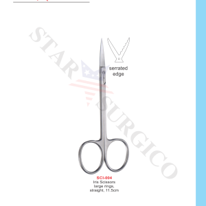 Iris Scissors large rings, straight, 11.5cm (SCI-004)